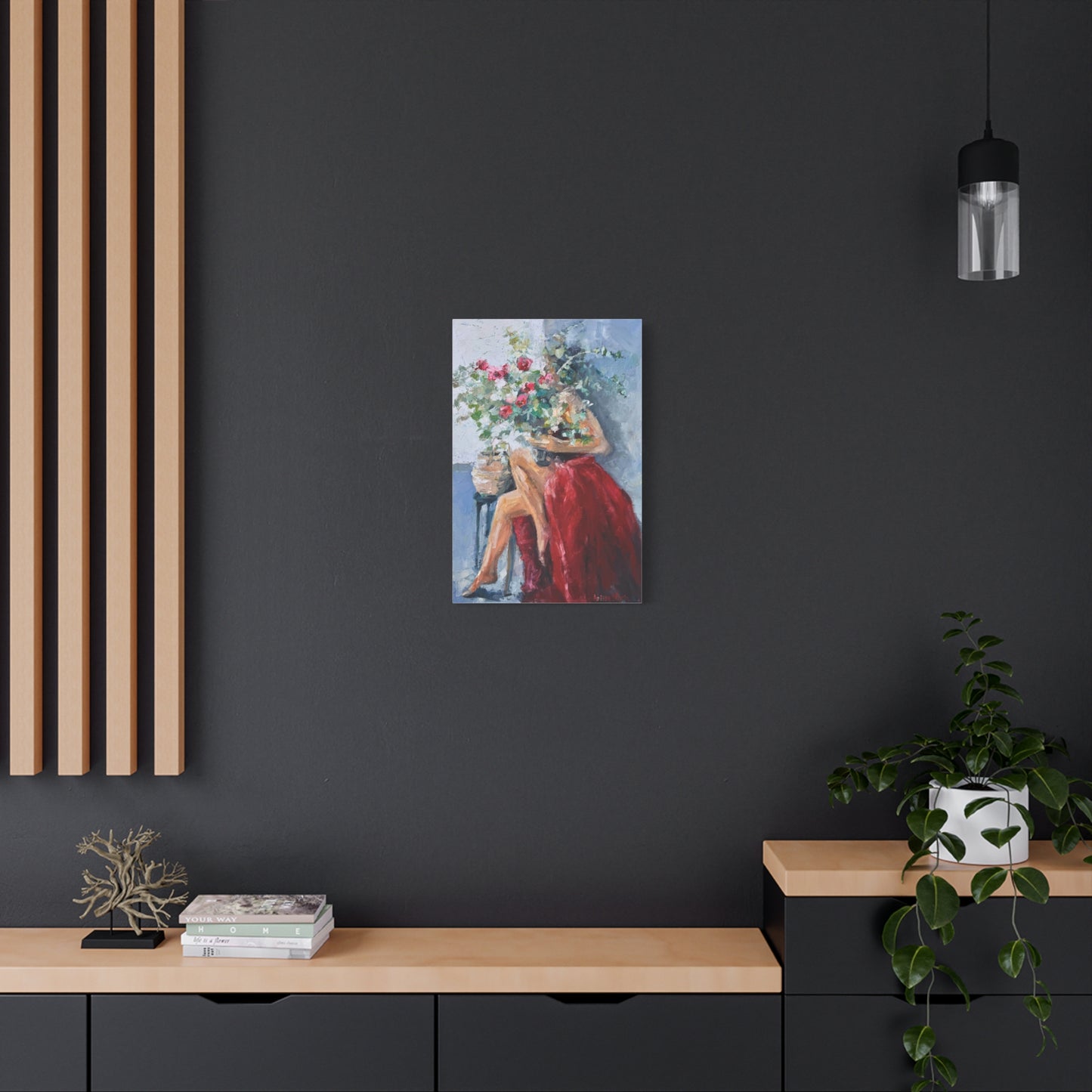 Self-Love Era Matte Canvas — Woman with Red Roses