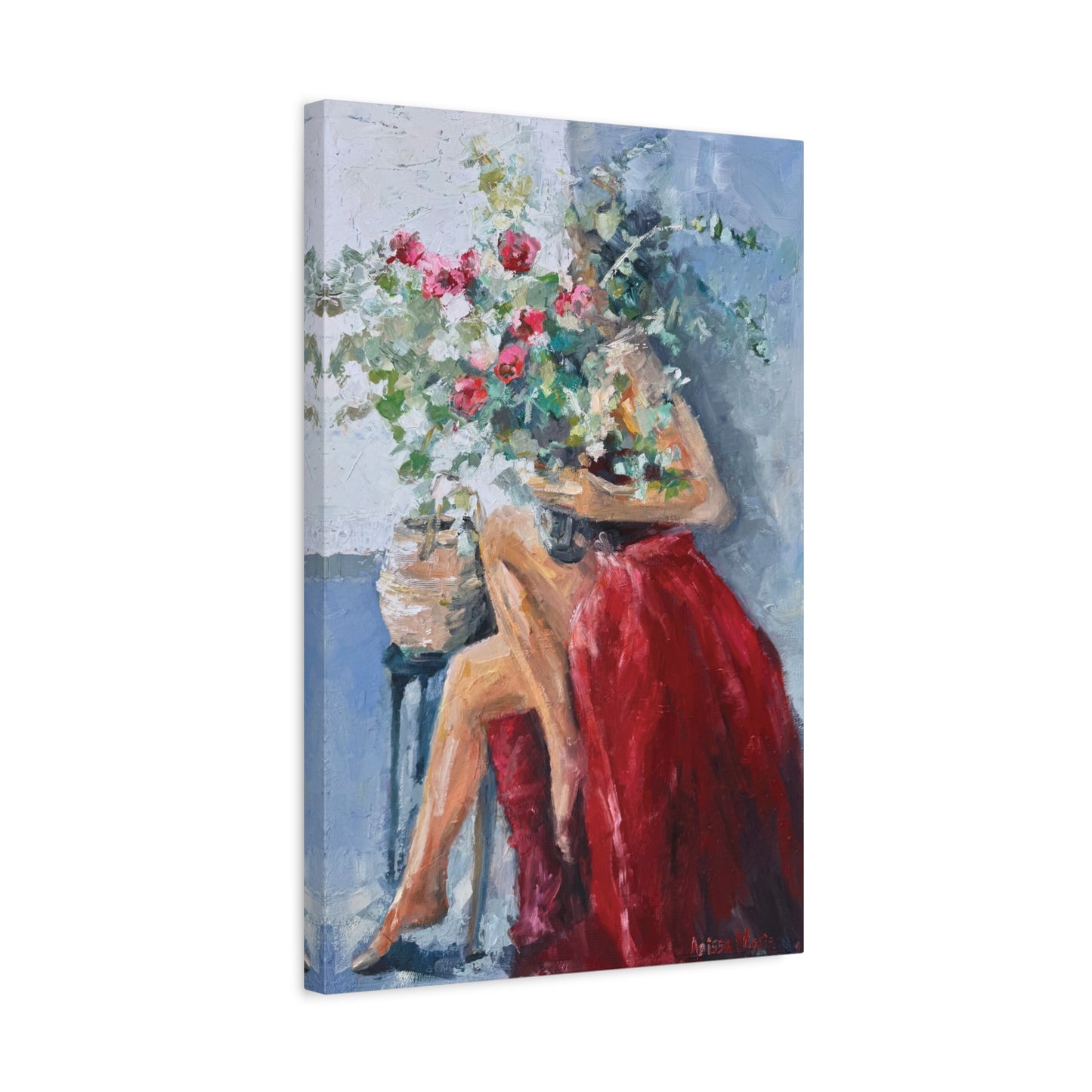Self-Love Era Matte Canvas — Woman with Red Roses