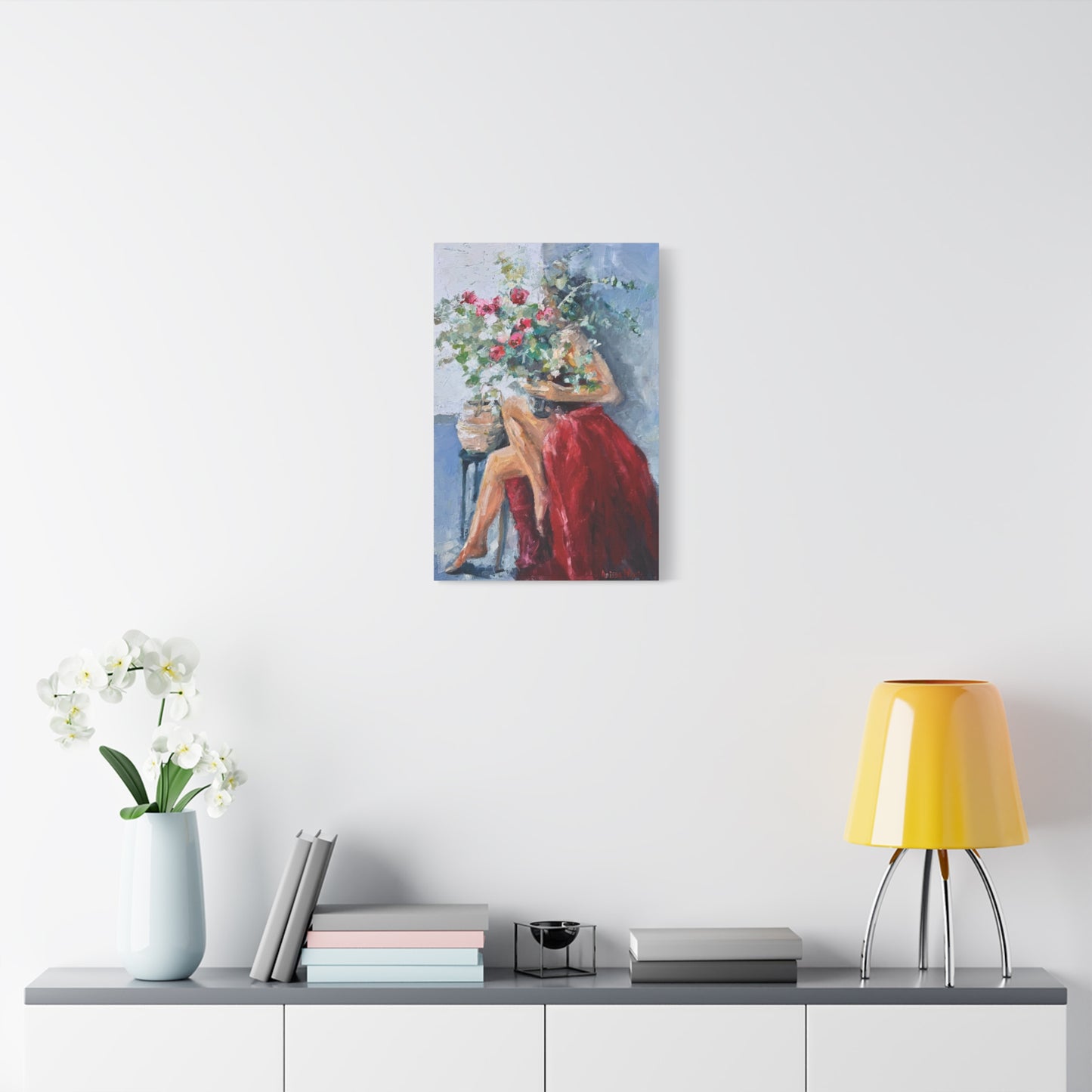 Self-Love Era Matte Canvas — Woman with Red Roses