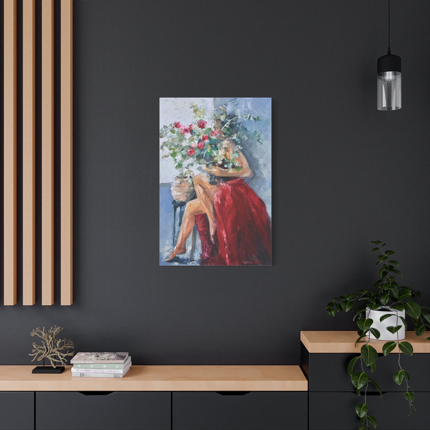 Self-Love Era Matte Canvas — Woman with Red Roses