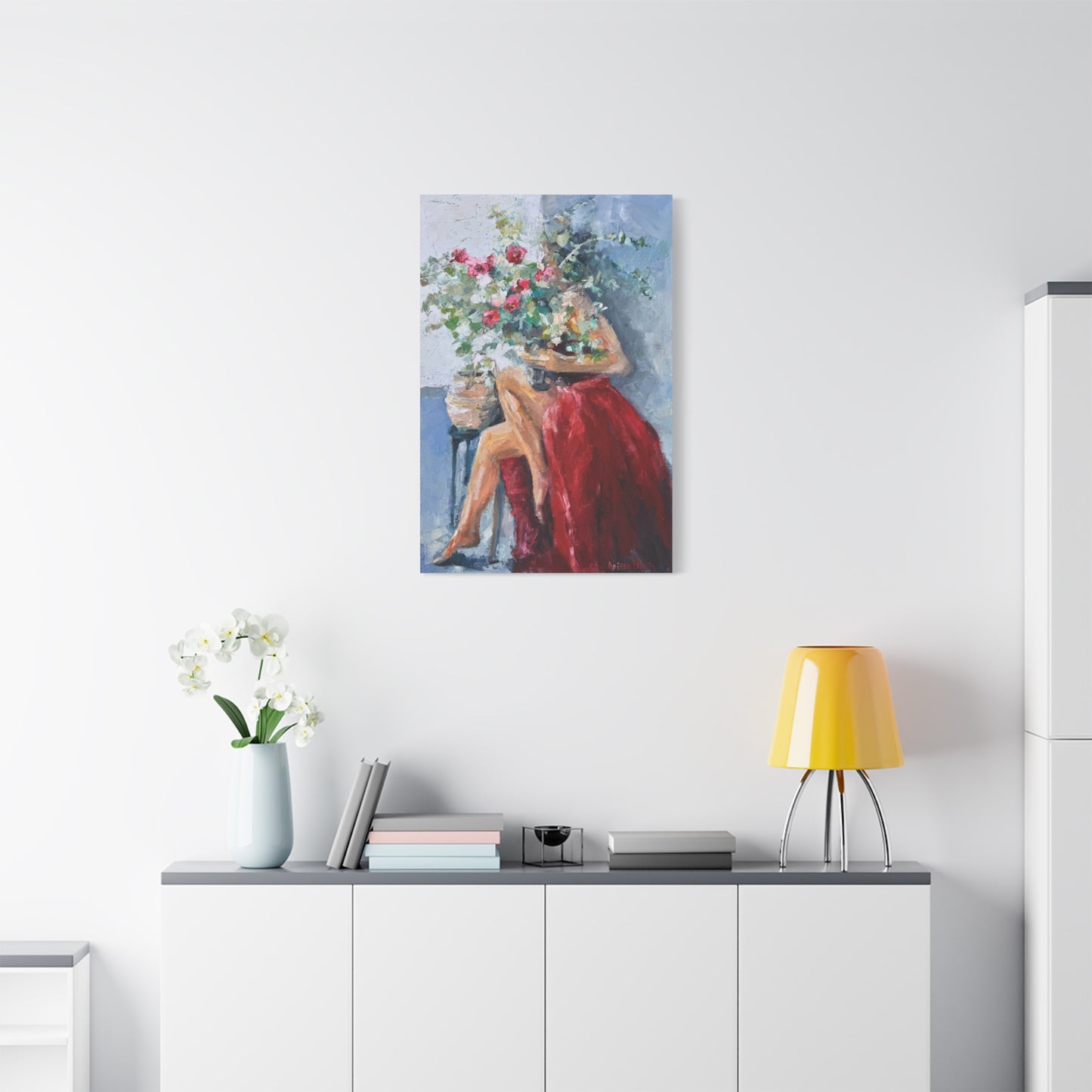 Self-Love Era Matte Canvas — Woman with Red Roses